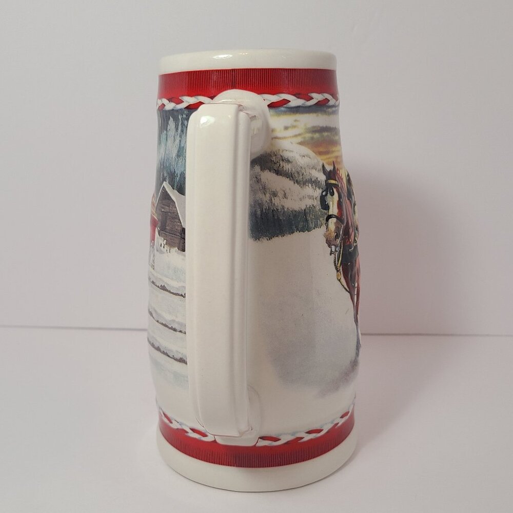 Budweiser Holiday Stein 2010 “Dashing Through The Snow” Clydesdales Collectible - Picture 4 of 6